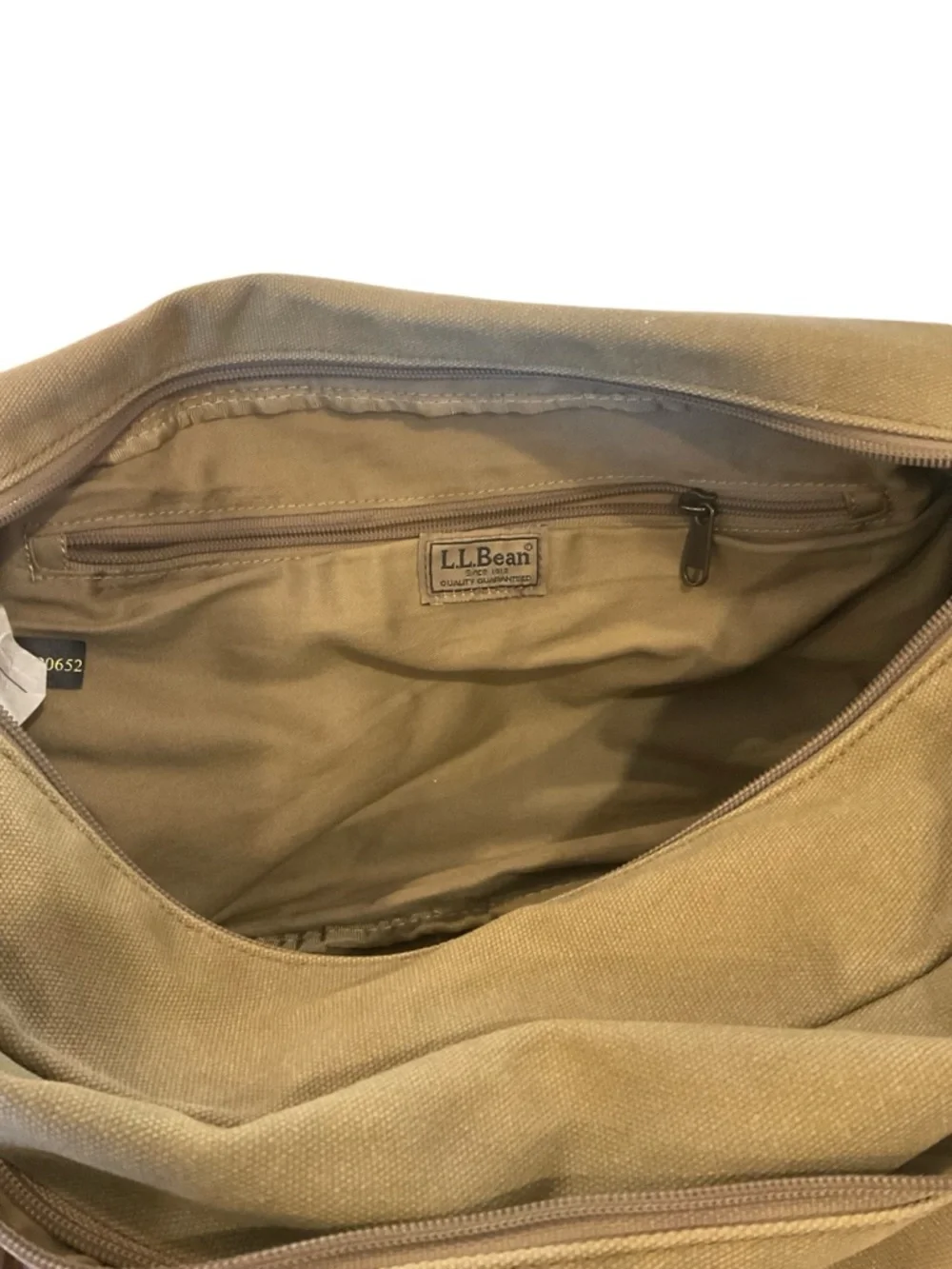 L.L. Bean canvas and leather messenger bag